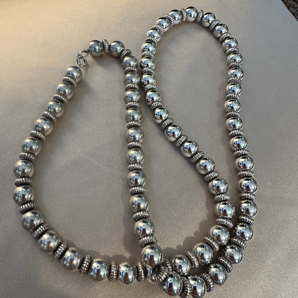 Vintage Silver Beaded Necklace